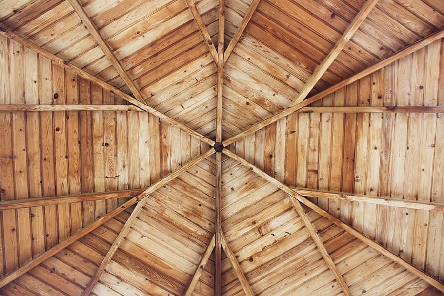brown wooden ceiling surface, wood - material, pattern, full frame HD wallpaper