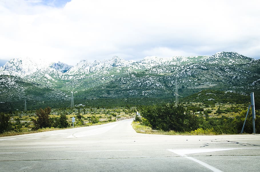 croatia, transportation, road, tree, mountain, plant, the way forward HD wallpaper