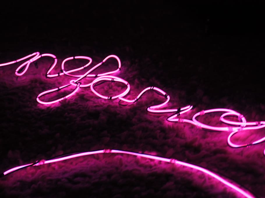 purple LED signage, pink, neon light, abstract, darkness, nefariou