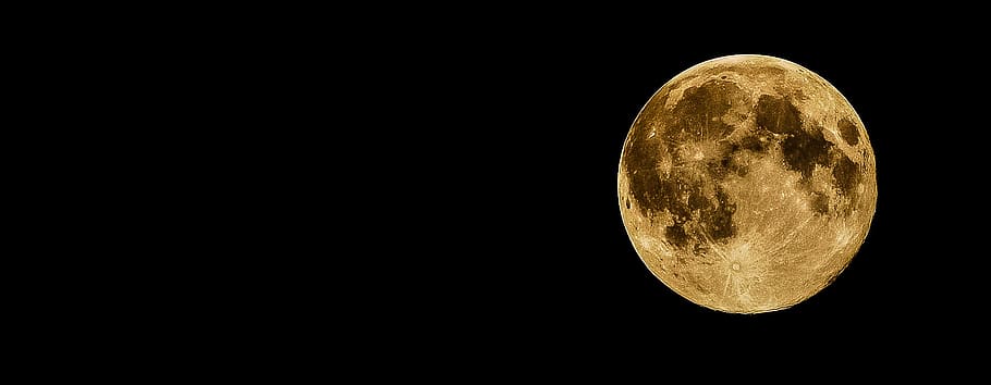 Full Moon during Night Time, dark, lunar, moonlight, sky, space, HD wallpaper