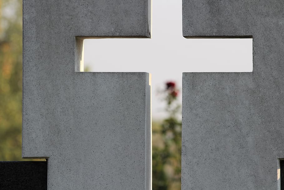 cross, roses, monument, marble, cemetery, christianity, nature HD wallpaper