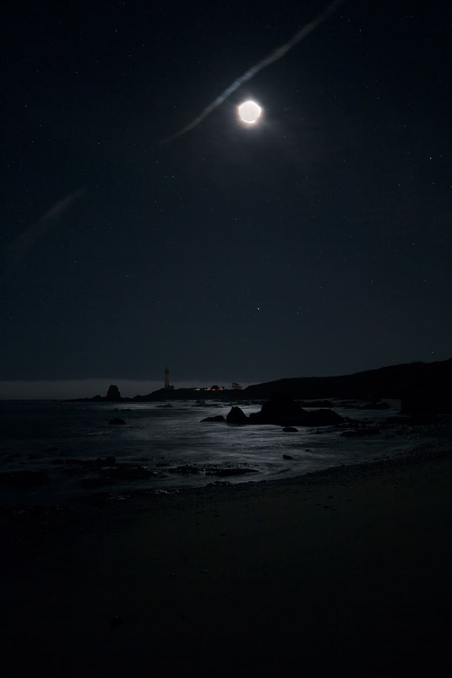 united states, pescadero, pigeon point lighthouse, eclipse