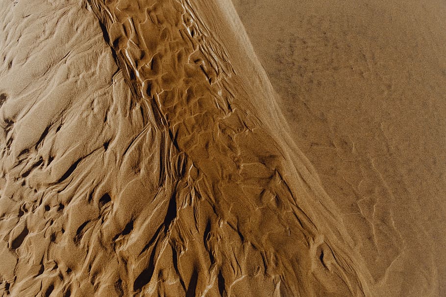 The abstract line designed by water up on sand texture, beach HD wallpaper