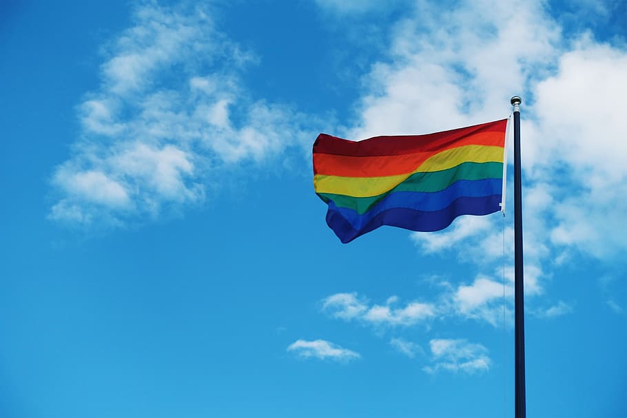 Gay Pride Flag, various, lGBT, multi colored, sky, cloud - sky
