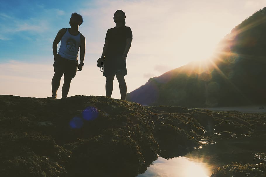 shadow, dark, sunset, mood, vibes, low angle, island, beach HD wallpaper