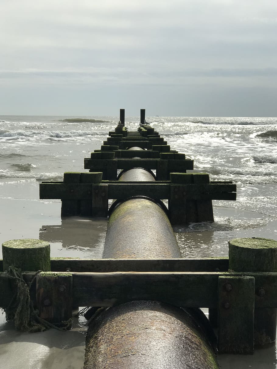 grunge, ocean, beach, winter, abandoned, apocalyptic, water HD wallpaper