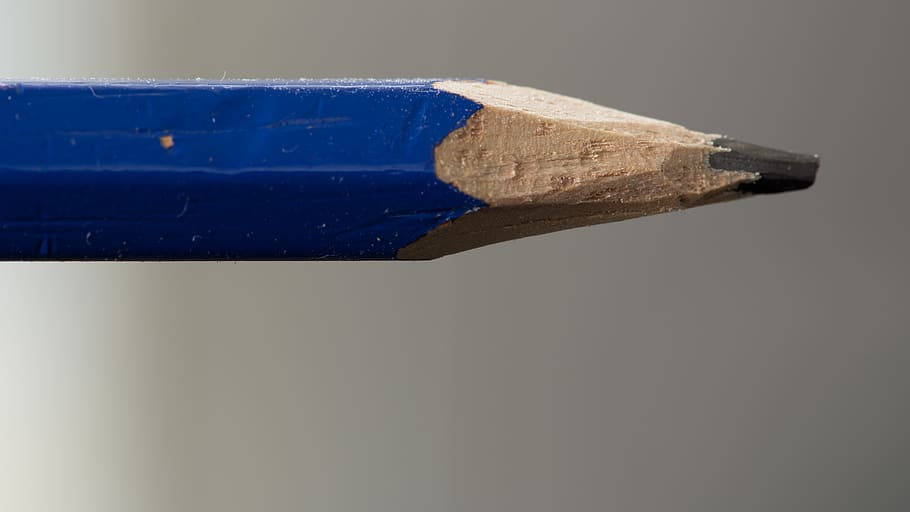Pencil Lead in Shallow Poto, blue, knife sharpened, stationery HD wallpaper