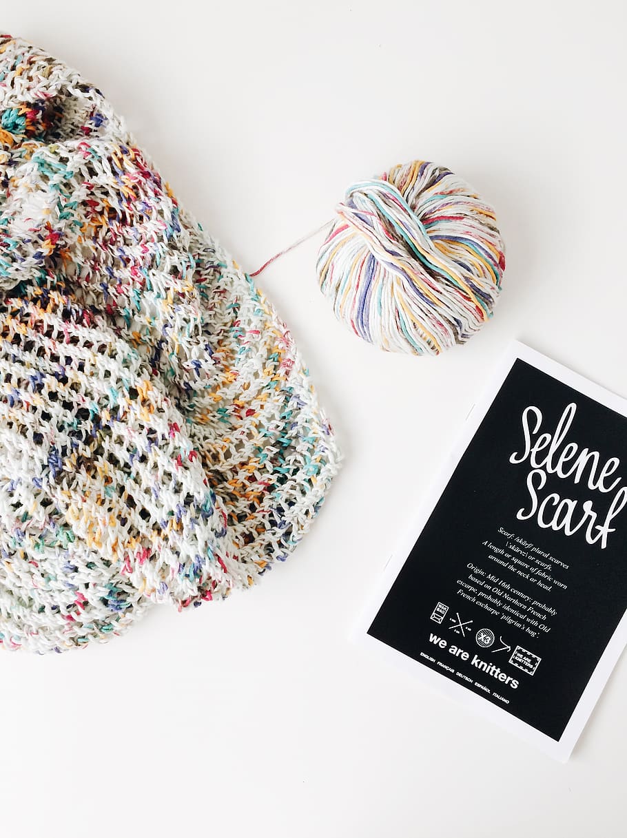 multicolored knit scarf, text, indoors, western script, communication HD wallpaper