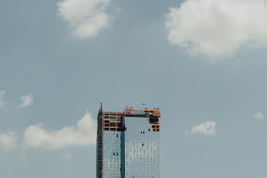 high rise building under cloudy sky, cloud - sky, architecture HD wallpaper