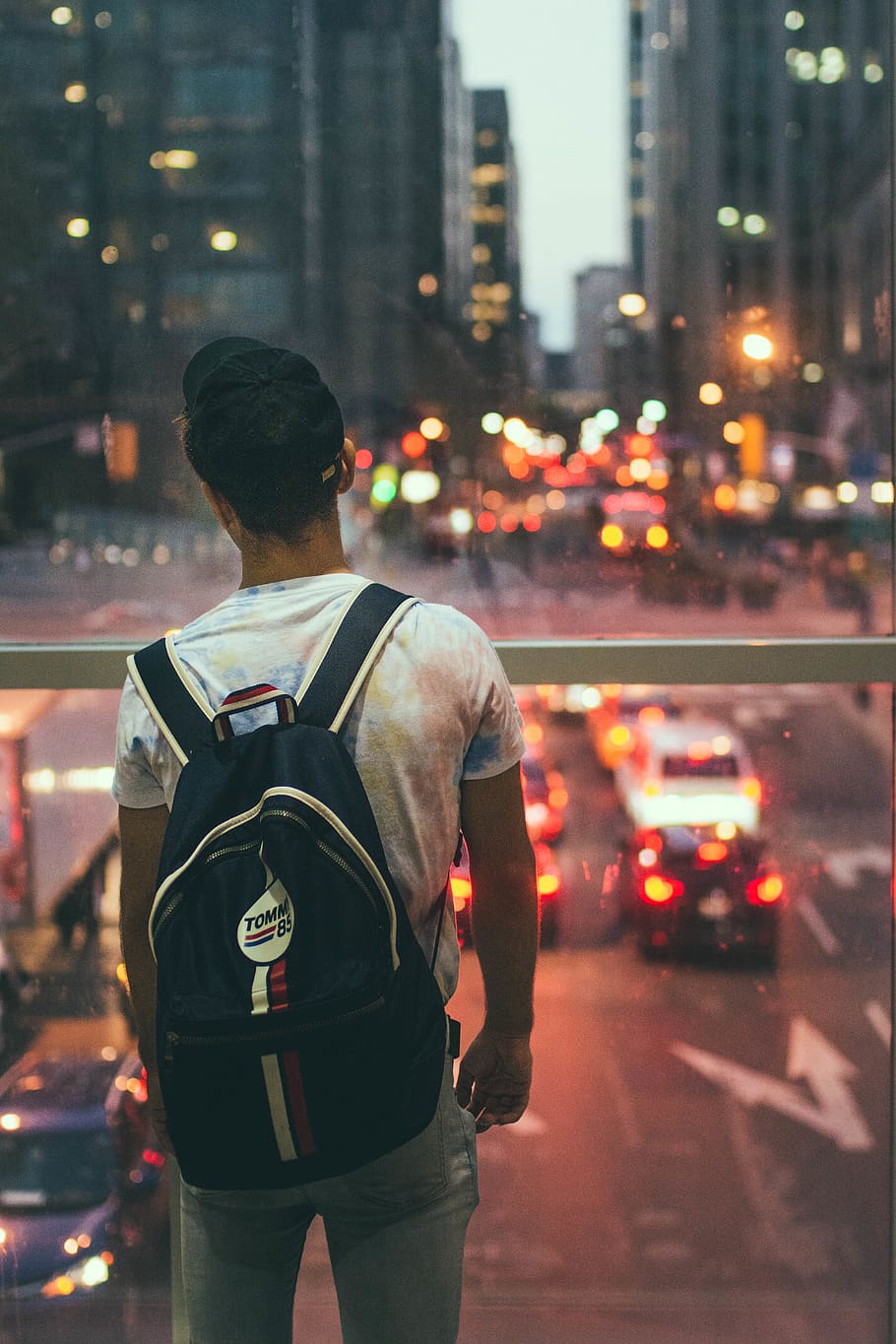 human, person, backpack, bag, transportation, automobile, car HD wallpaper