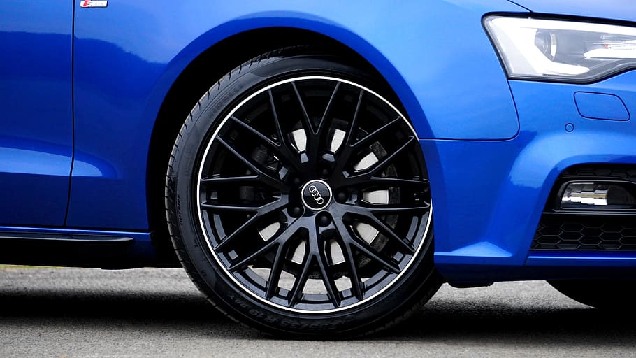 Black Vehicle Wheel and Tire, audi, automobile, automotive, car, HD wallpaper