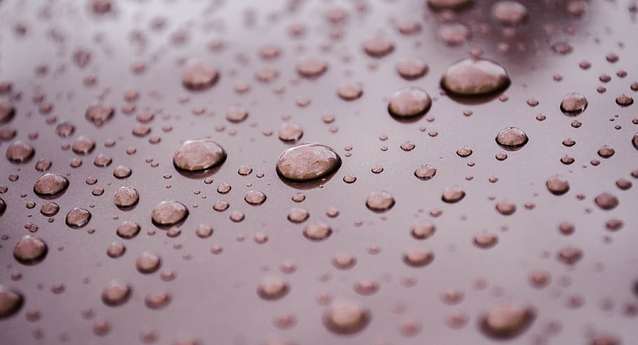 Close-up of Water Drops, dew, raindrops, surface, wet, backgrounds HD wallpaper