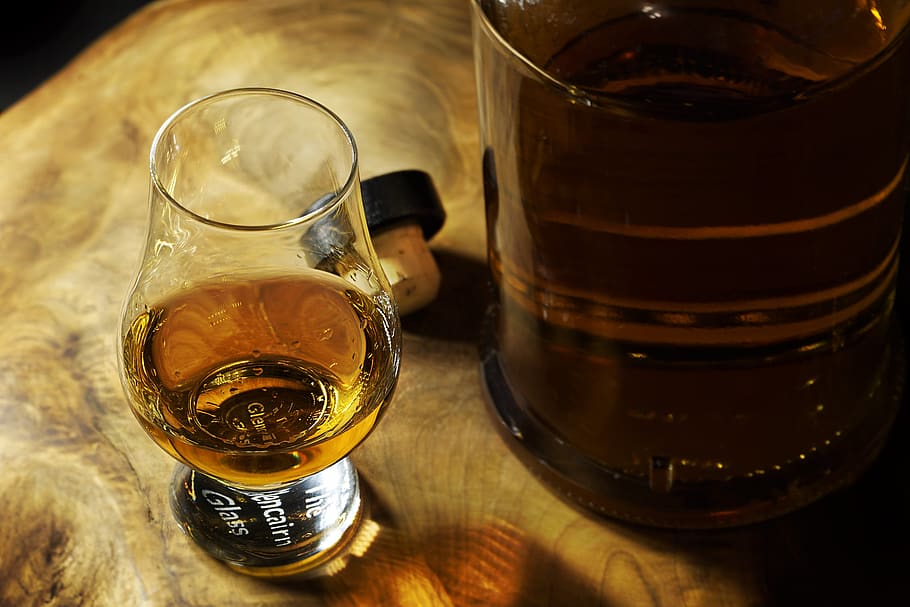 drink, glass, alcohol, bar, whisky, bottle, brandy, scotland, HD wallpaper