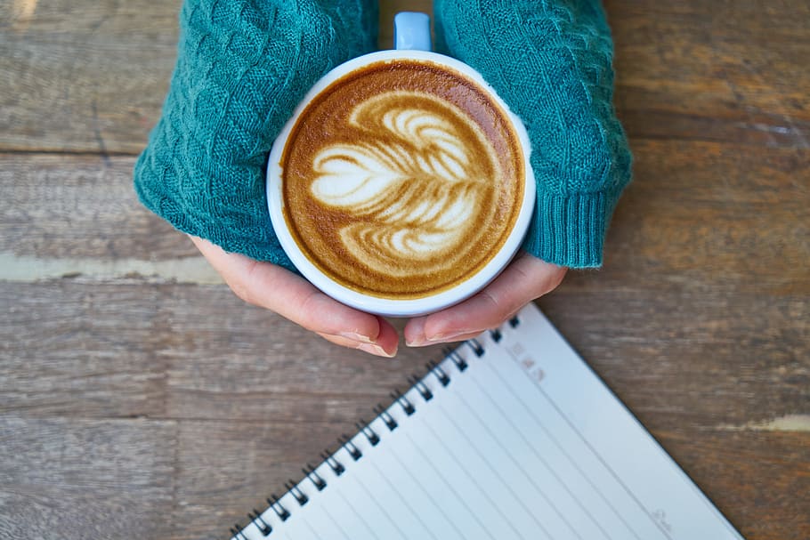 Flat-lay Photography of Cup of Coffee, beverage, caffeine, cappuccino HD wallpaper