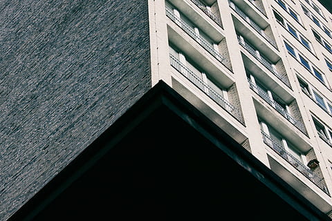 Concrete building, architecture, background, block, business HD wallpaper