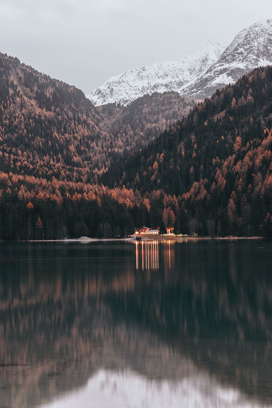 body of water, nature, mountain, autumn, fall, lakeside, scenics - nature HD wallpaper