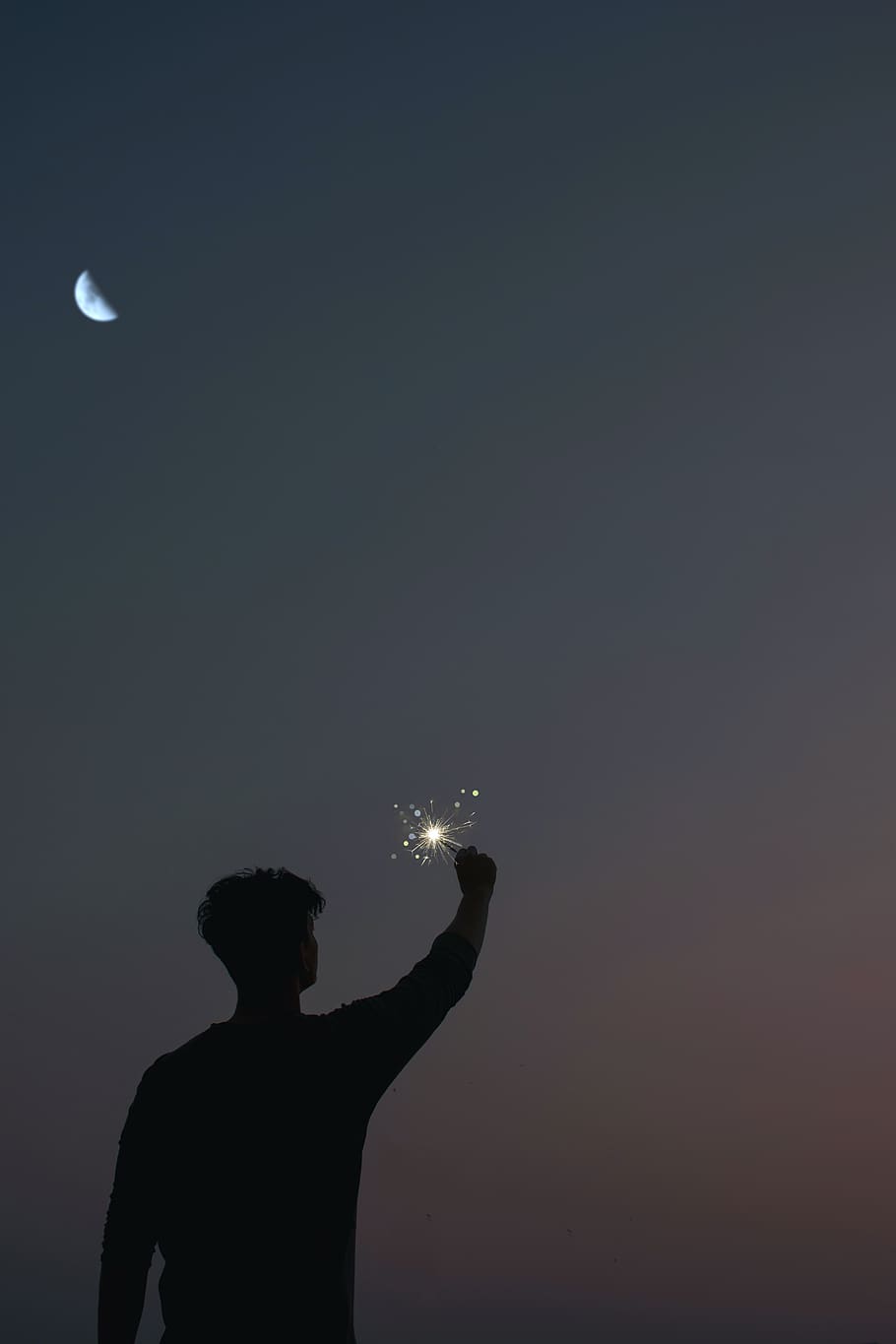 india, mumbai, sparkler, moon, one person, real people, lifestyles HD wallpaper