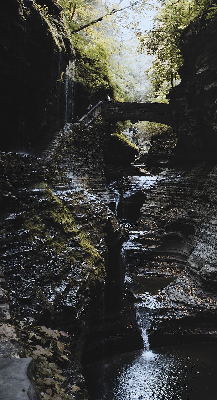 waterfall during daytime, nature, slate, outdoors, river, cliff HD wallpaper