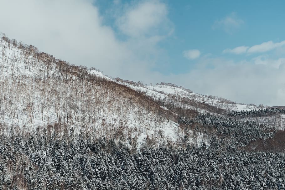 japan, snow, mountain, sky, cloud - sky, day, no people, tranquil scene HD wallpaper