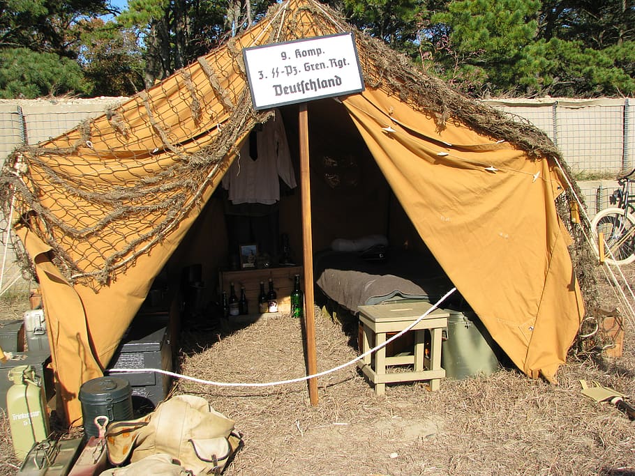 war, camp, tent, wwii, camoflauge, text, architecture, day HD wallpaper