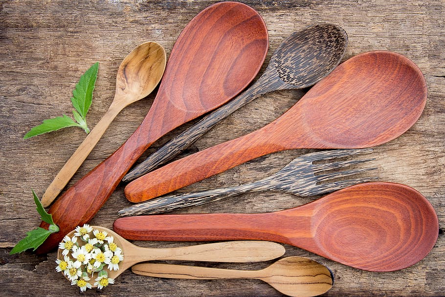 Assorted-color Ladle Lot, art, flowers, fork, fresh, handmade