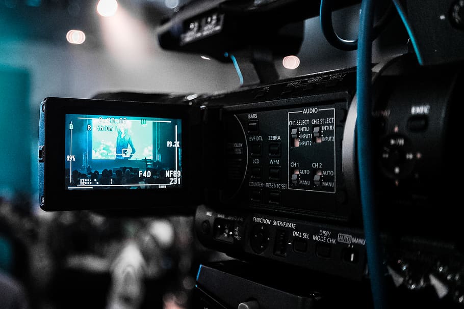 Black Camera Recorder, broadcast, broadcasting, camcorder, light HD wallpaper