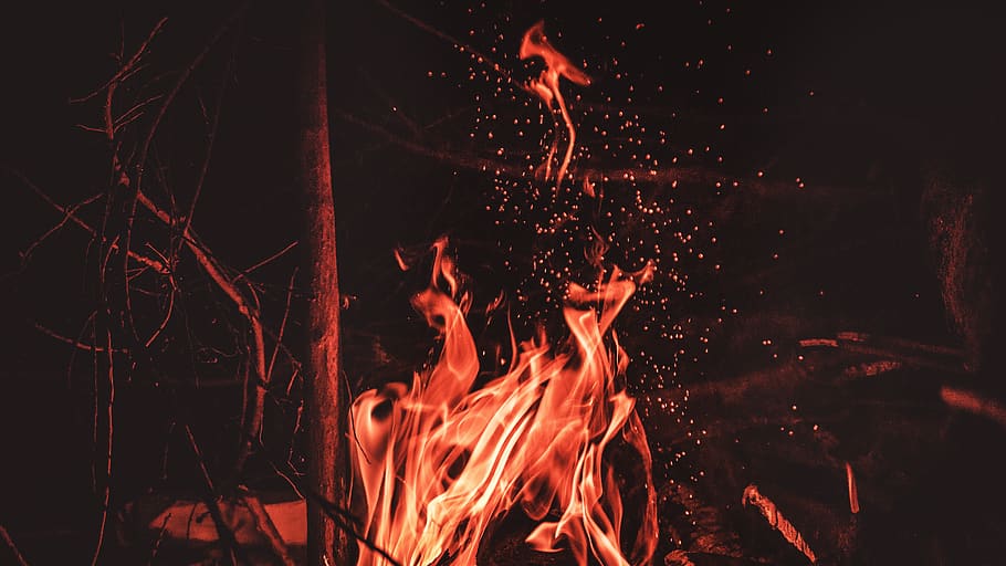 bonfire, brazil, das antas river, leisure activities, flame, camping HD wallpaper