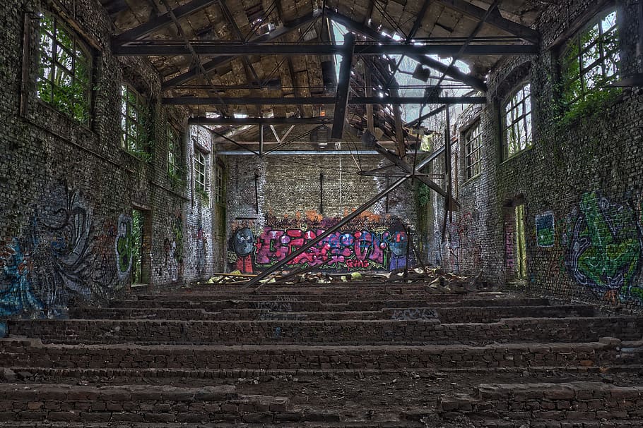 lost places, building, decay, forget, ailing, transience, hdr HD wallpaper