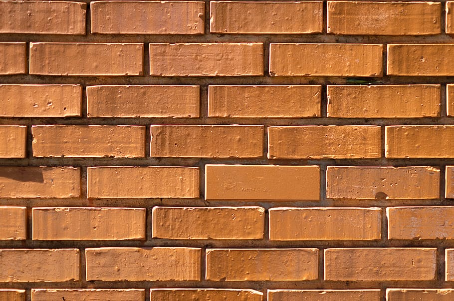 brown concrete brick wall, full frame, backgrounds, wall - building feature HD wallpaper