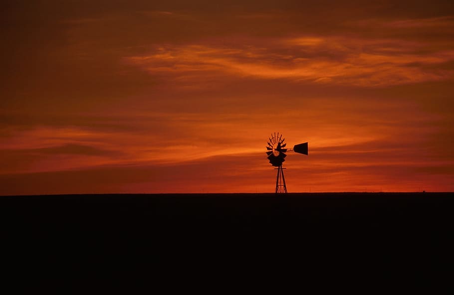 windmill, dark, production, electric, electricity, sunset, sky HD wallpaper