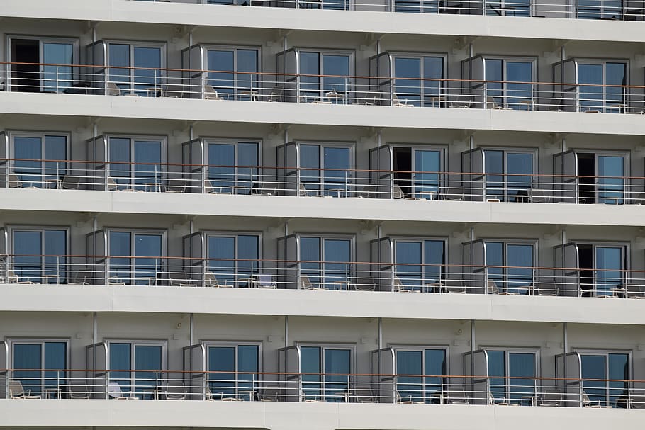windows, ship, balconies, vista, the same, rhythm, repeat, travel HD wallpaper