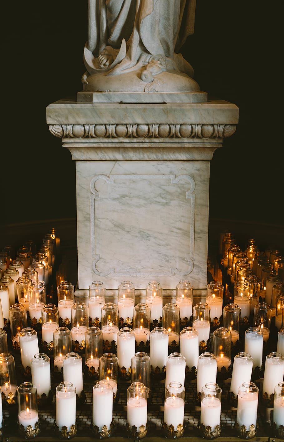 white candle lot, sculpture, art, saint vincent college, united states HD wallpaper