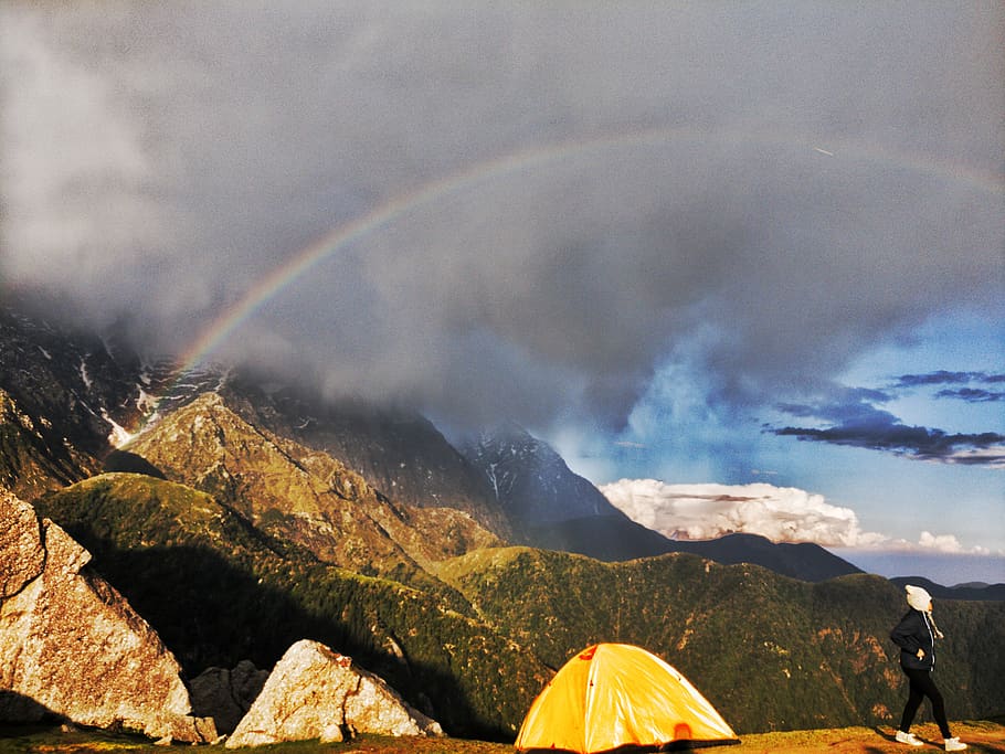 india, triund, mountain, beauty in nature, cloud - sky, scenics - nature HD wallpaper