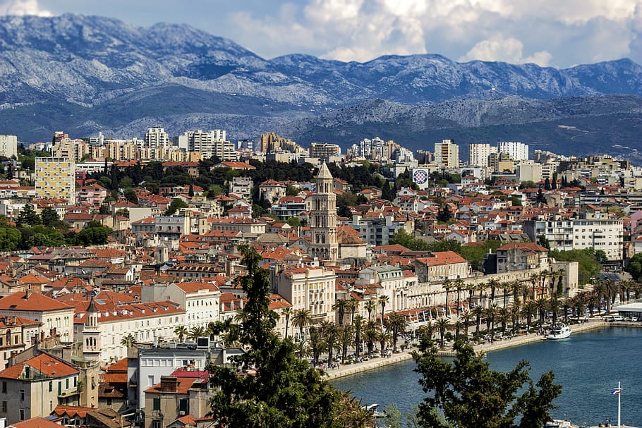 croatia, split, architecture, city, panorama, cityscape, city view, HD wallpaper