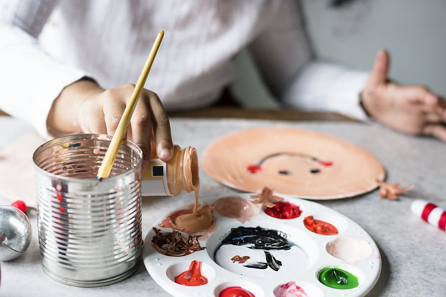 Woman Pouring Down a Brown Paint, activity, art, art class, artistic HD wallpaper