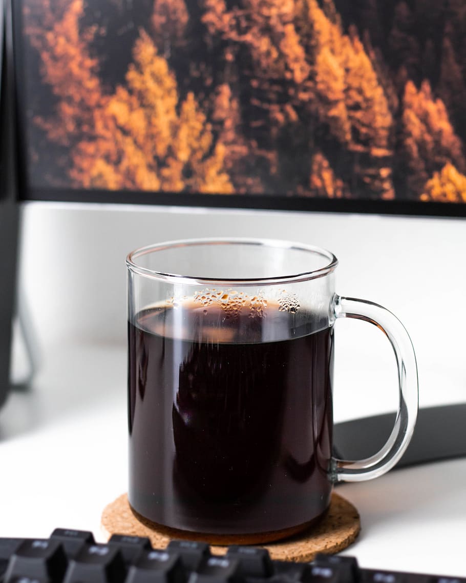 clear glass coffee mug, food and drink, refreshment, close-up HD wallpaper