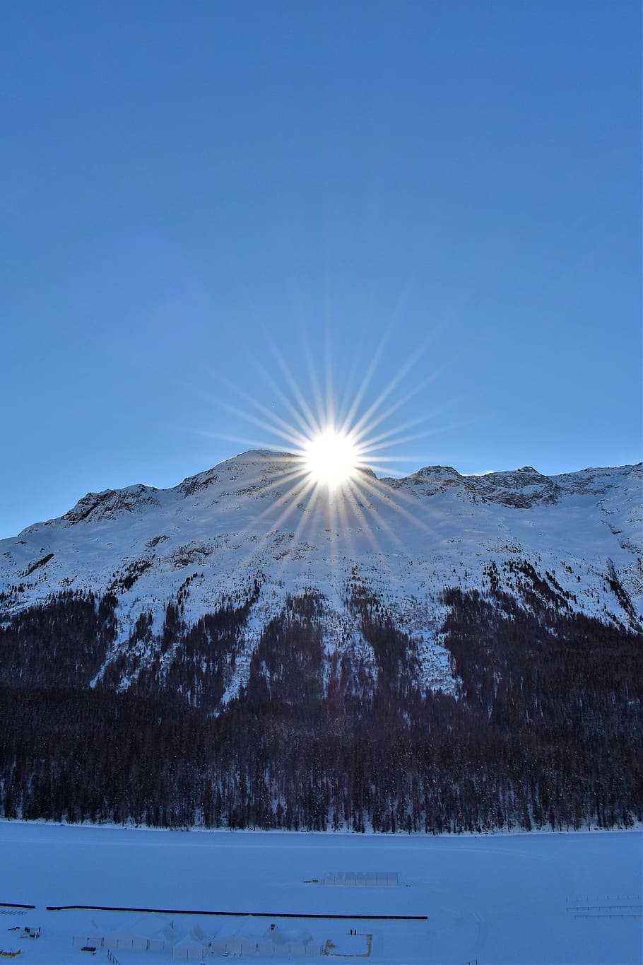 winter, mountains, ski area, slopes, wintry, st, moritz, switzerland HD wallpaper