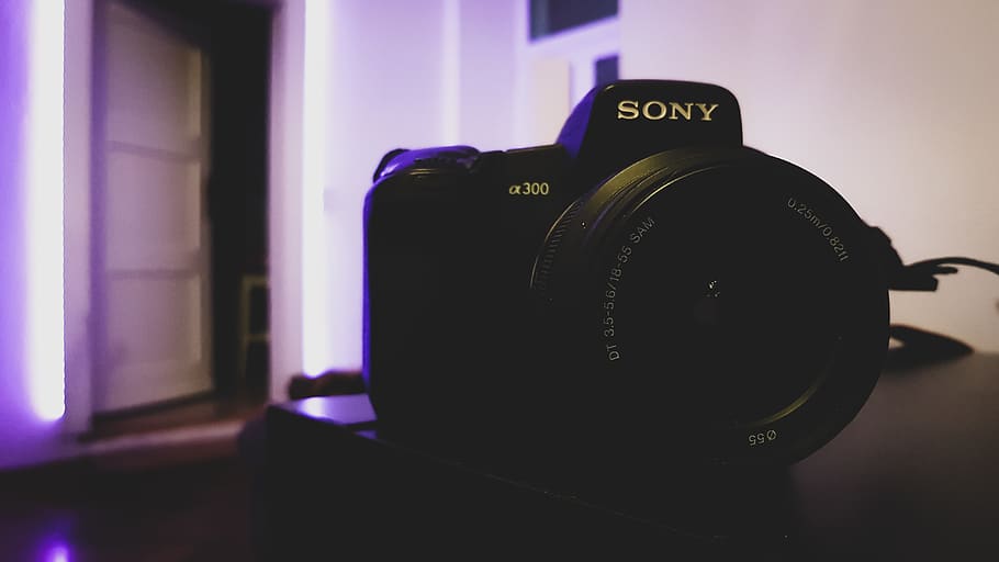 cam, camera, sony, alpha 300, led, blur, neon, focus, beschte, HD wallpaper
