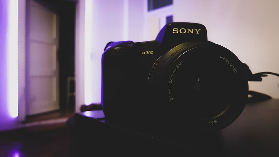 cam, camera, sony, alpha 300, led, blur, neon, focus, beschte HD wallpaper