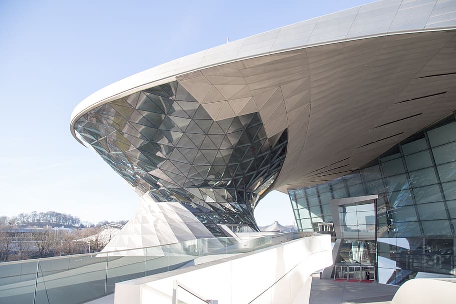 white concrete building, architecture, convention center, planetarium HD wallpaper