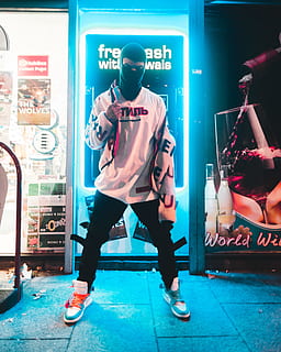 light, night, jordan, nike, off white, lasaye homme, mens wear HD wallpaper