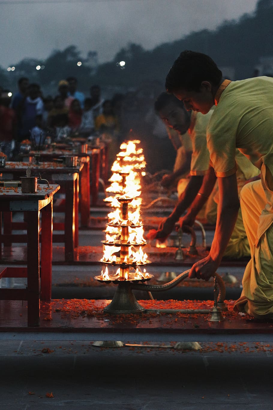 lighting ceremony, burning, fire, heat - temperature, flame, fire - natural phenomenon HD wallpaper
