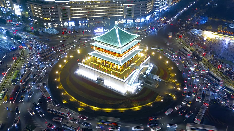 dji, illuminated, architecture, built structure, building exterior HD wallpaper