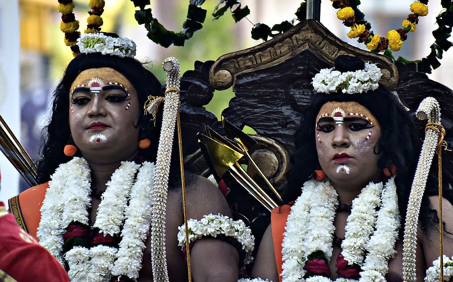 costume, ramleela, ramayana, lakshman, dusshera, flower, human representation