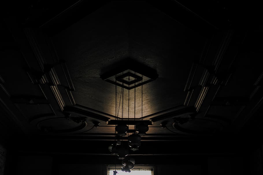 ceiling, light, lamp, interior, abandoned, indoor, architecture HD wallpaper