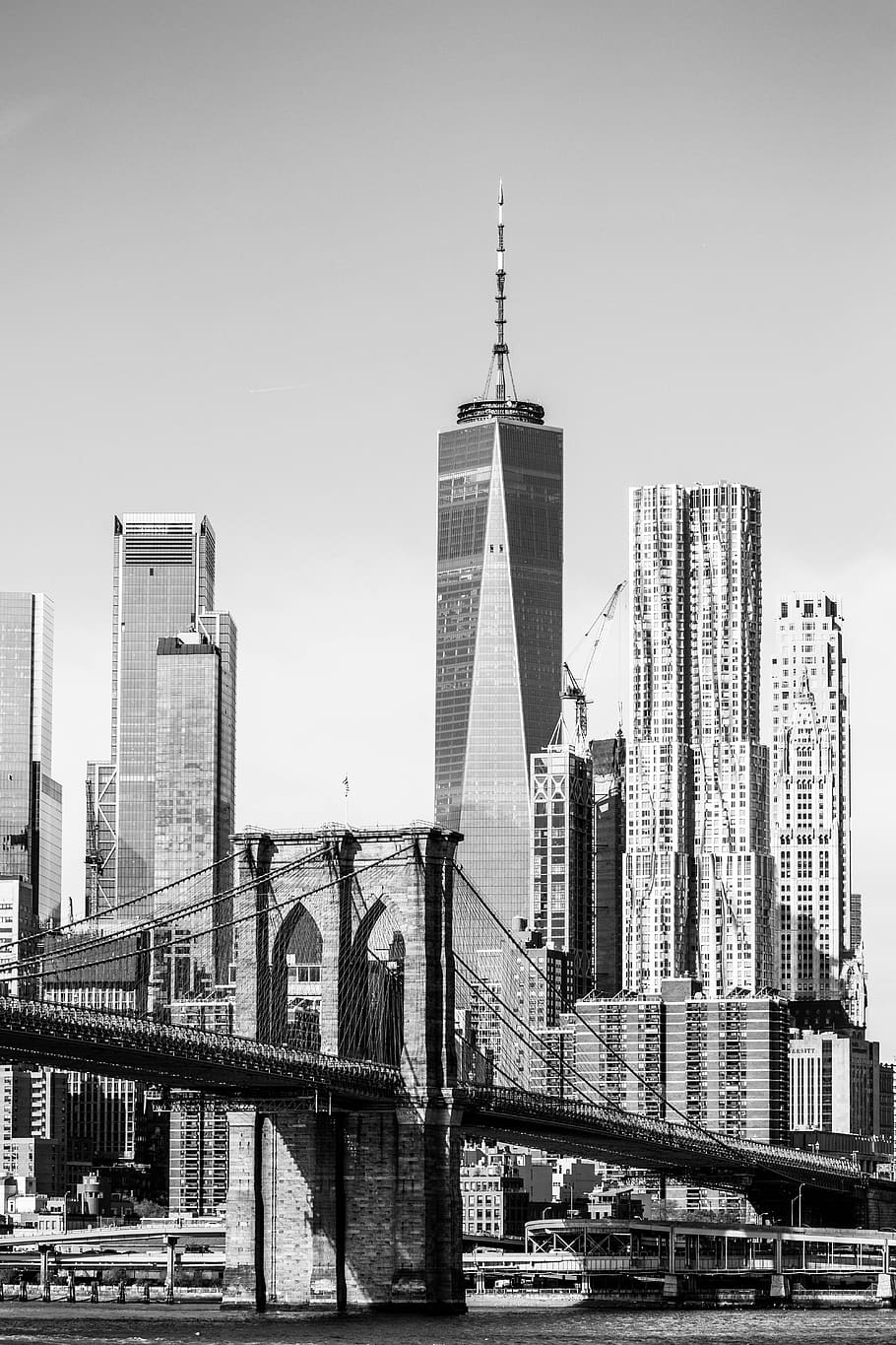 buildings, skyscraper, bridge, architecture, skyline, tourism HD wallpaper