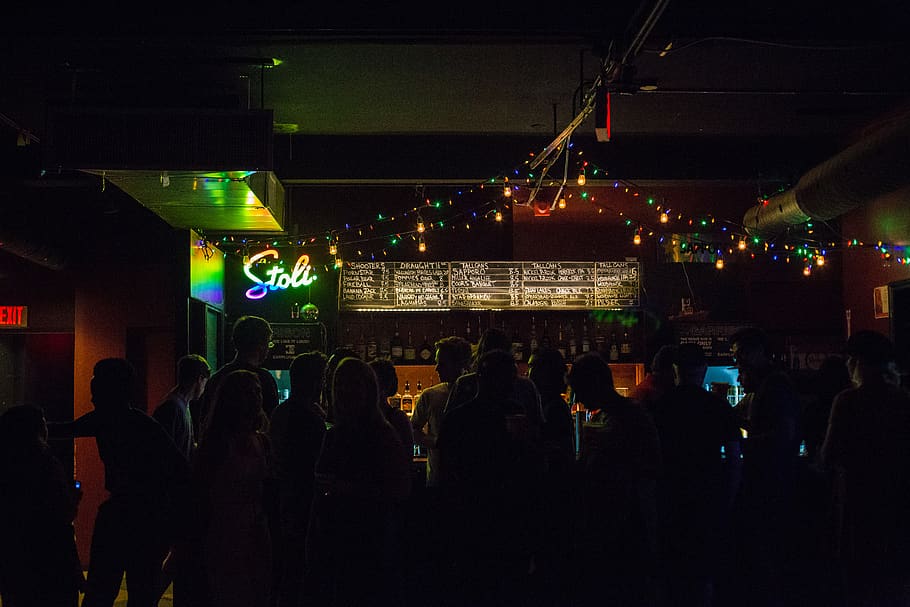 People Inside Bar at Nighttime, celebration, crowd, dark, entertainment HD wallpaper