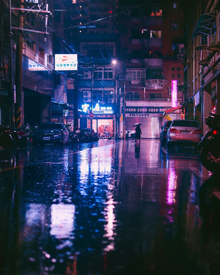 rainy street wallpaper