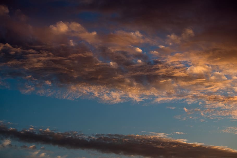 sky, clouds, evening, mood, atmosphere, nature, weather, cloud - sky HD wallpaper