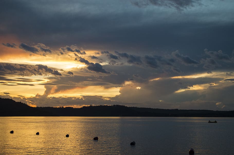 atardecer, sunset, sky, water, scenics - nature, cloud - sky HD wallpaper